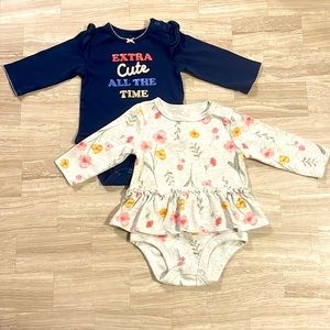 Carter's long sleeve bodysuits- pack of 2